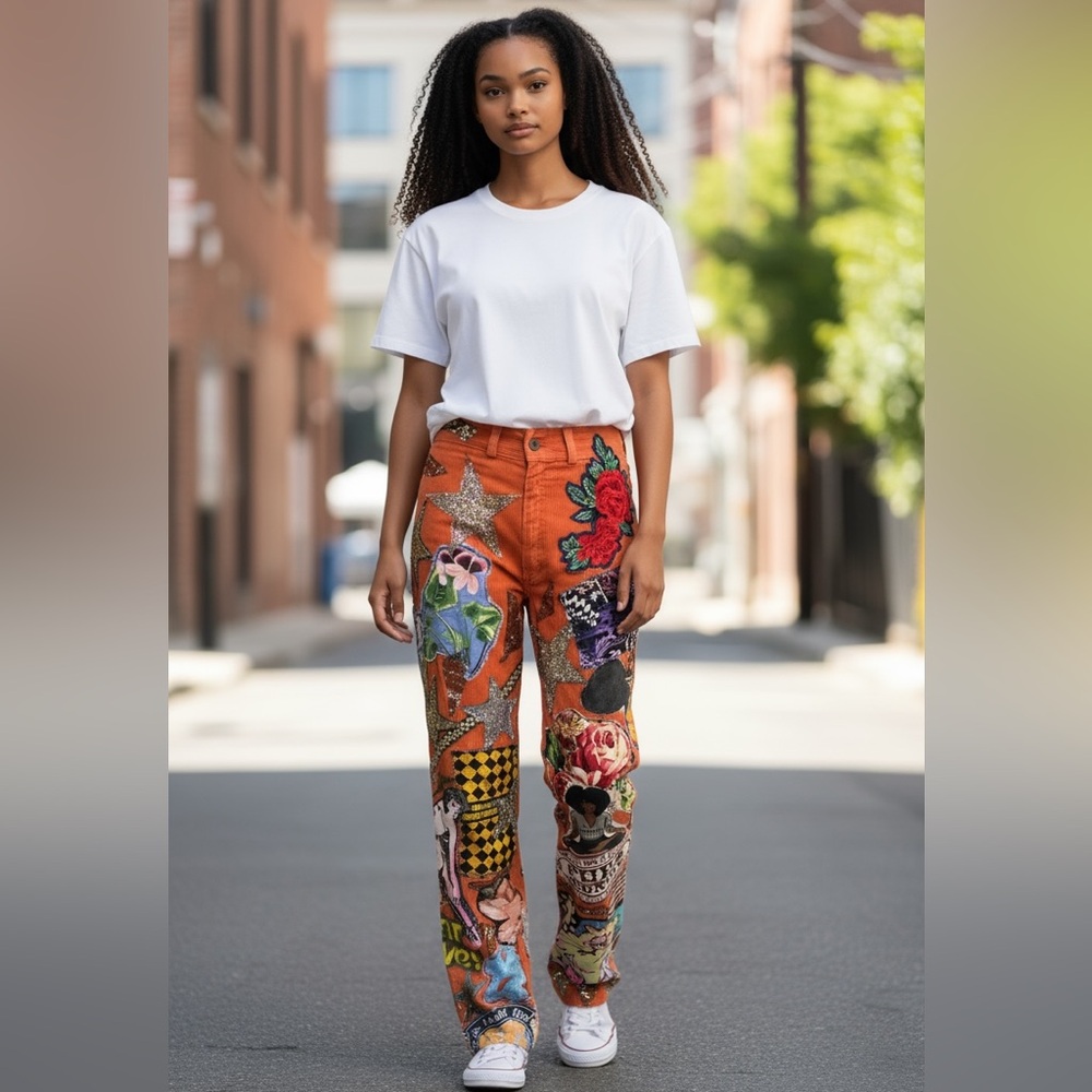 Magical One of a Kind Pants by Astral Rose Art